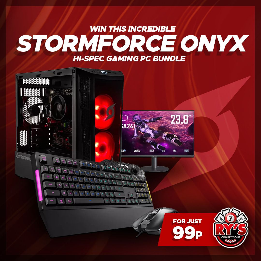 Stormforce Onyx R5 16GB 1TB Gaming PC 23.8in Monitor Bundle Ry's Competitions